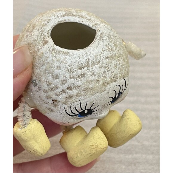 Lot of 6 VTG Anthropomorphic Snowball Head Shelf Sitters Painted Faces - Picture 11 of 12